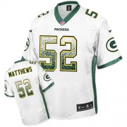 Nike Green Bay Packers 52 Men's Clay Matthews Elite White Drift Fashion Jersey