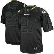 Nike Green Bay Packers 27 Men's Eddie Lacy Limited Lights Out Black Jersey